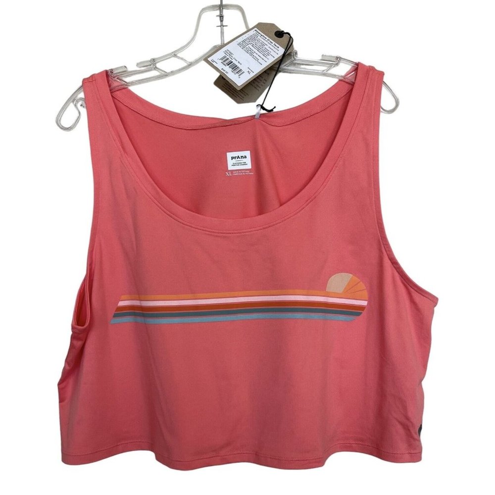 prAna Tank Top Womens Size XL Allen Glow Fresca Vibes Pink Crop Top $49